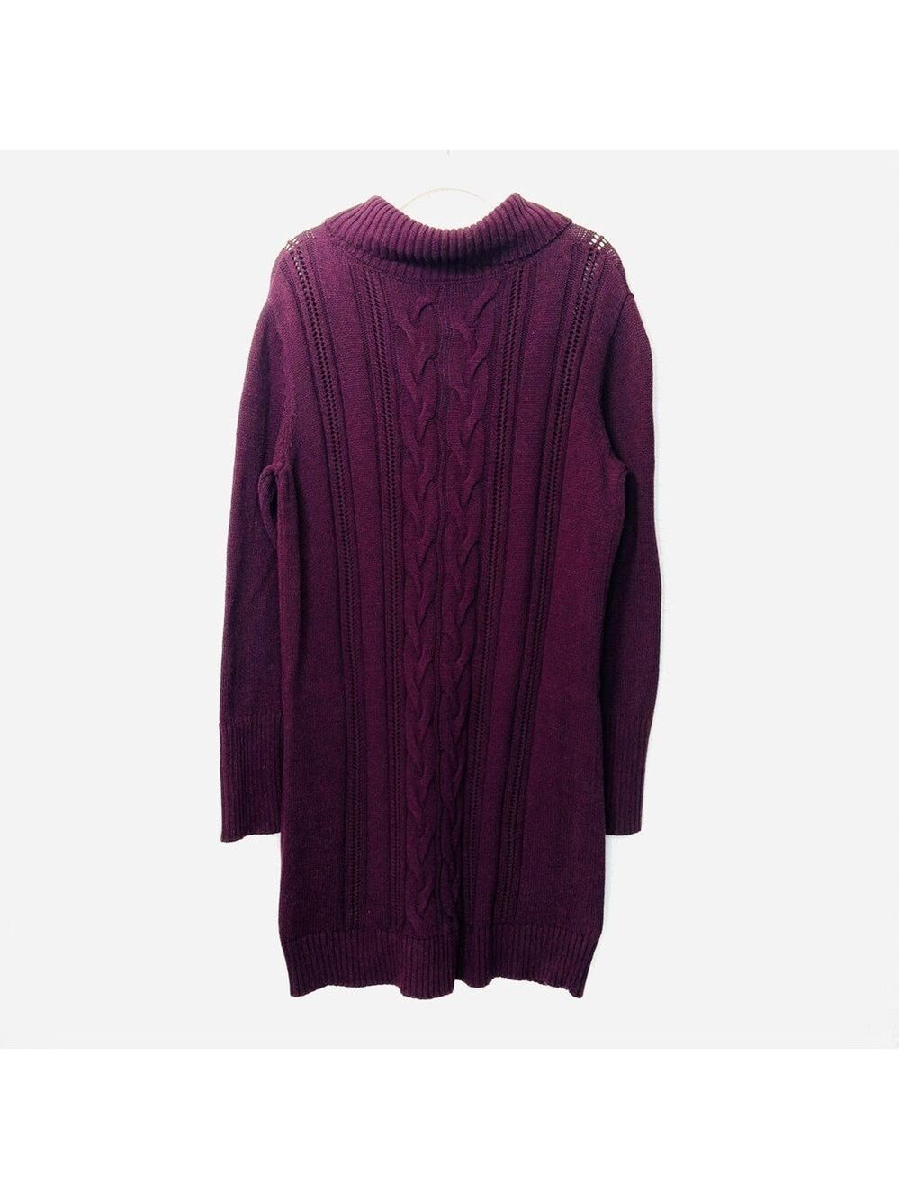 UGG Dark Plum Knit Long Cardigan M/L Pointelle Sweater Dark Academia, Vampi - Picture 7 of 11
